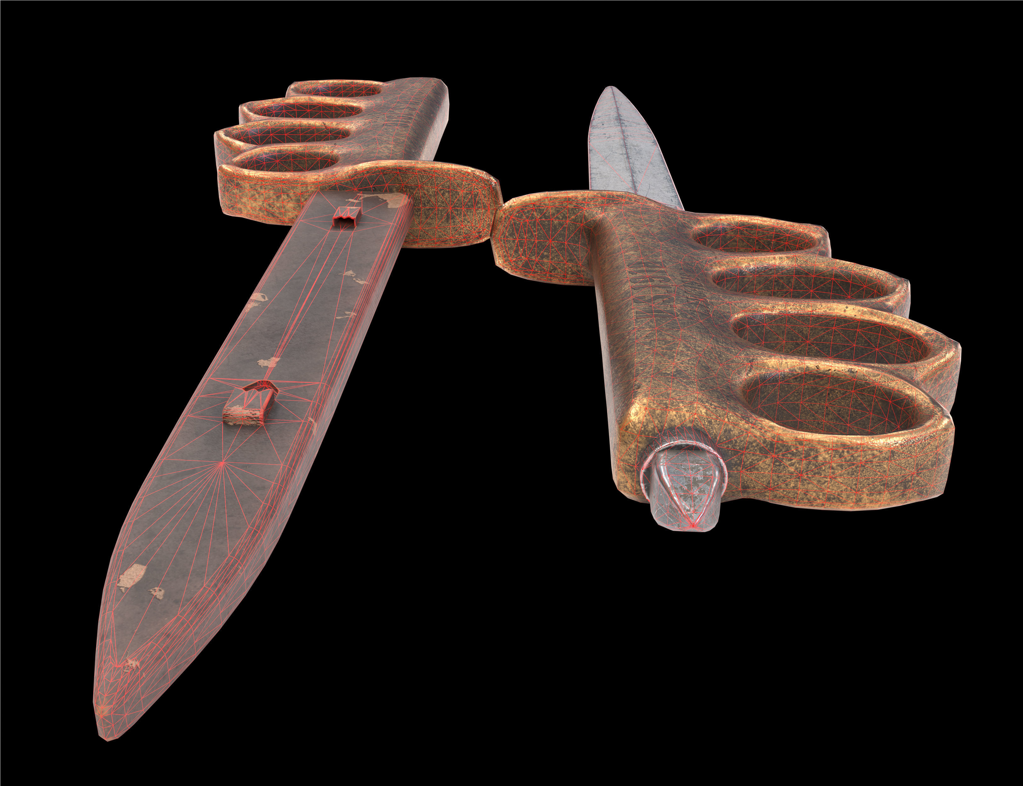 Trench Knife MK1 1918 Low-poly 3D model_7