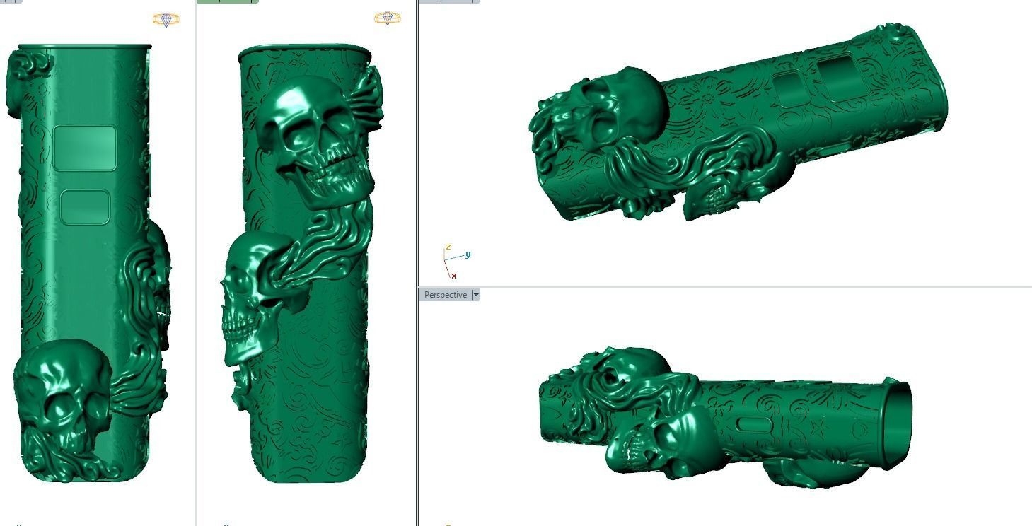 Skull-shaped vape OXVA pod cover 3D model 3D printable | CGTrader