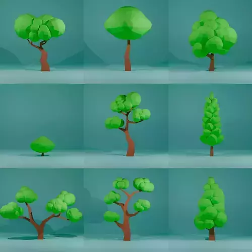Tree Low - Poly Set