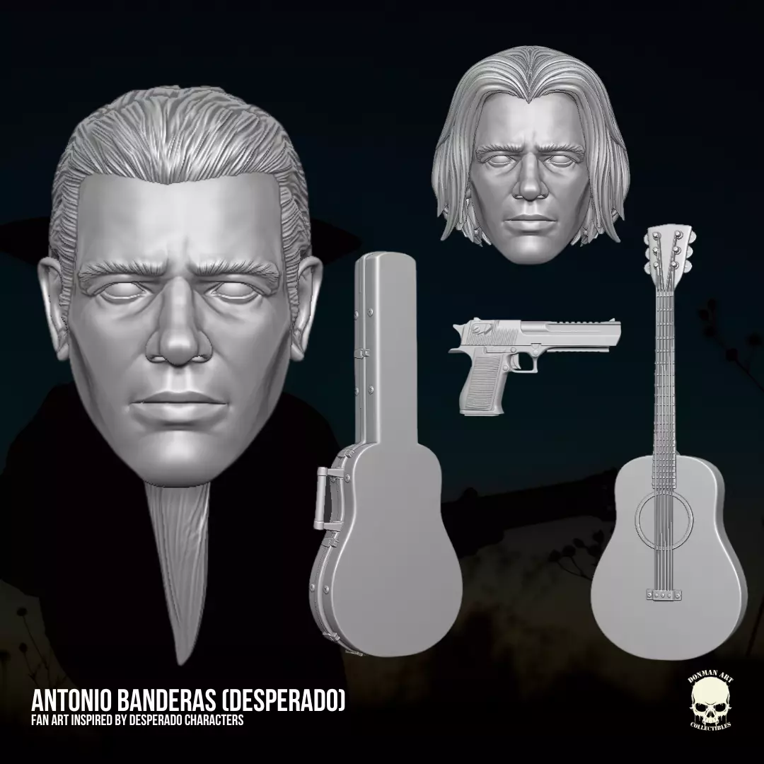 El Mariachi Antonio Banderas 3D printable For Action Figures 3D print model
