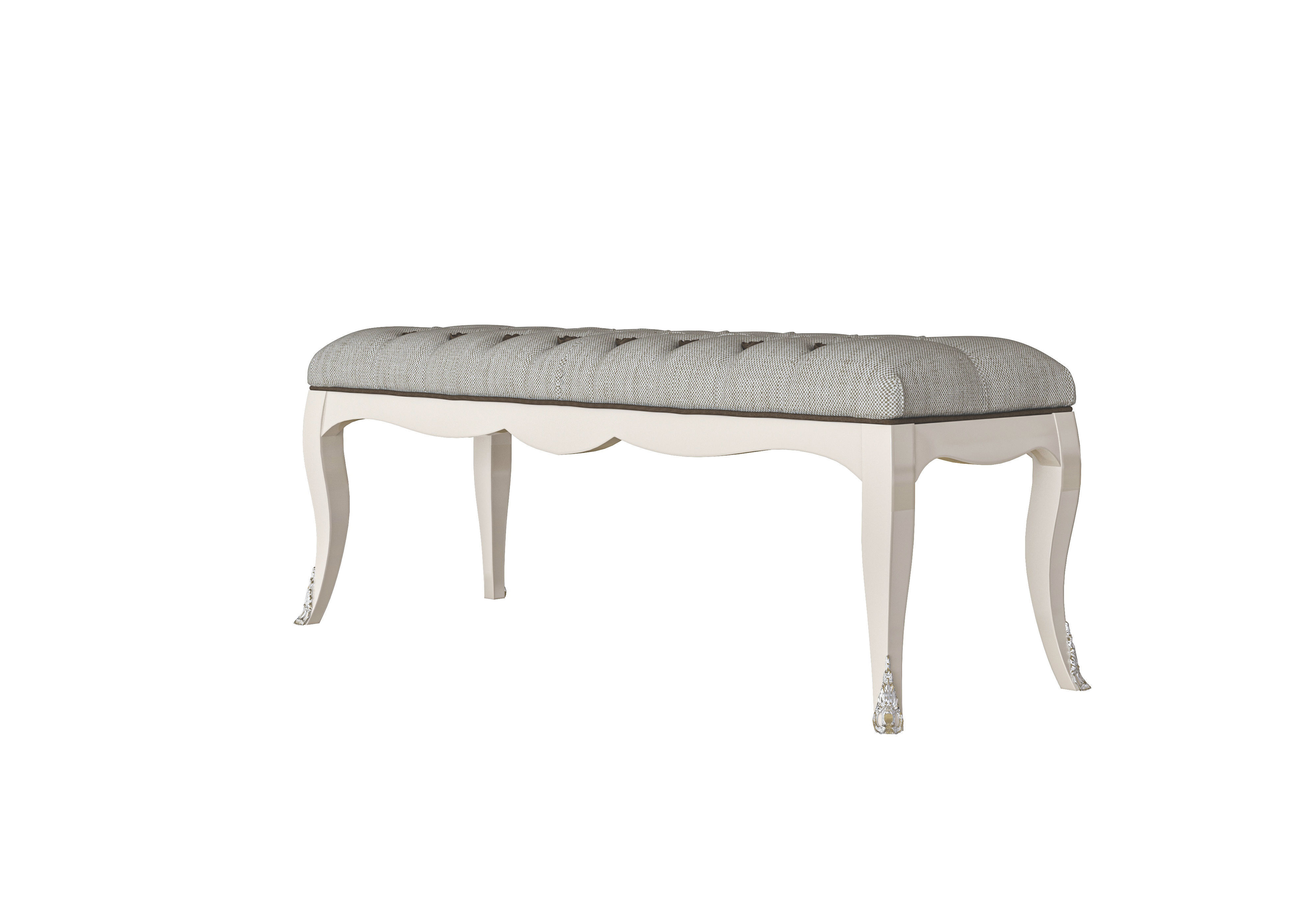 The Rococo-Inspired Bed Bench 3D model_1