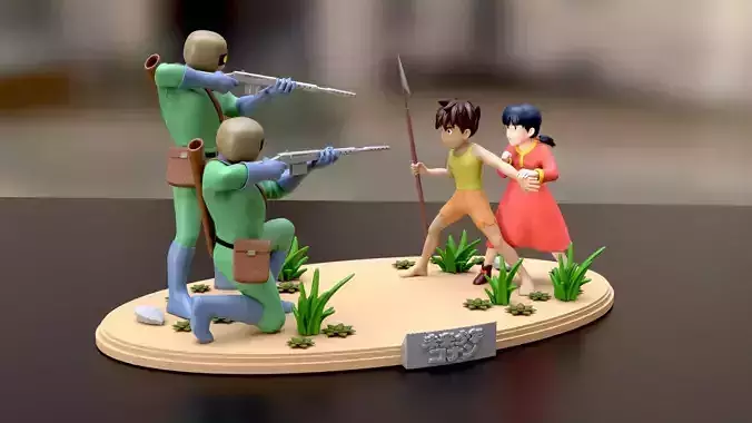 Adnane Wa Lina Conan Future Boy diorama 3D print model