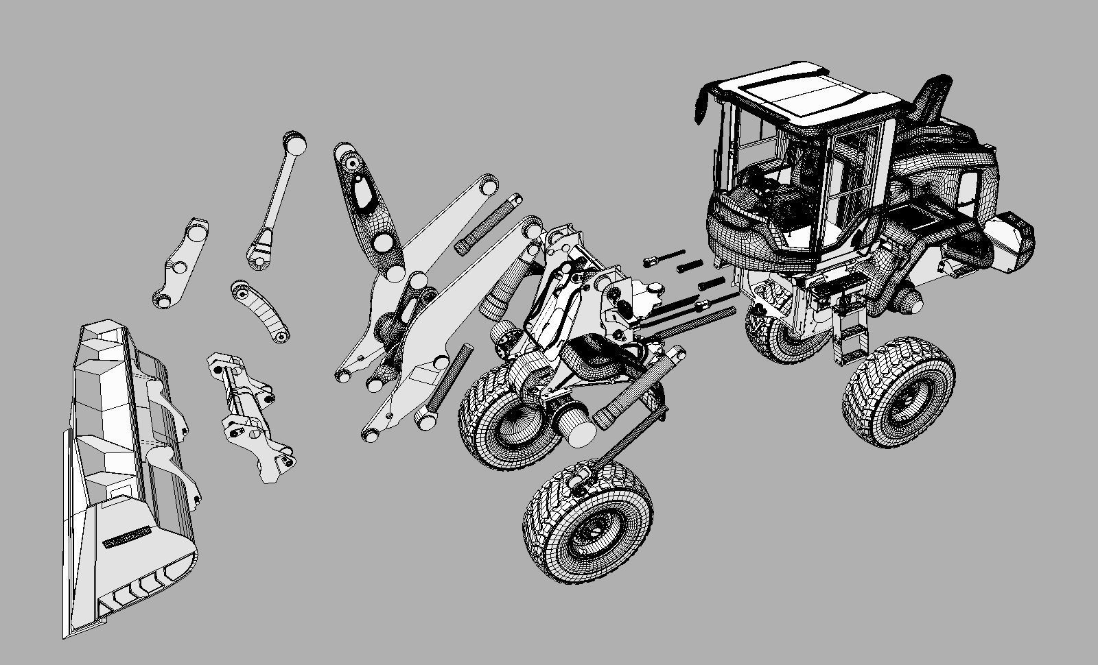 Wheel loader Volvo L60H 3D model_19