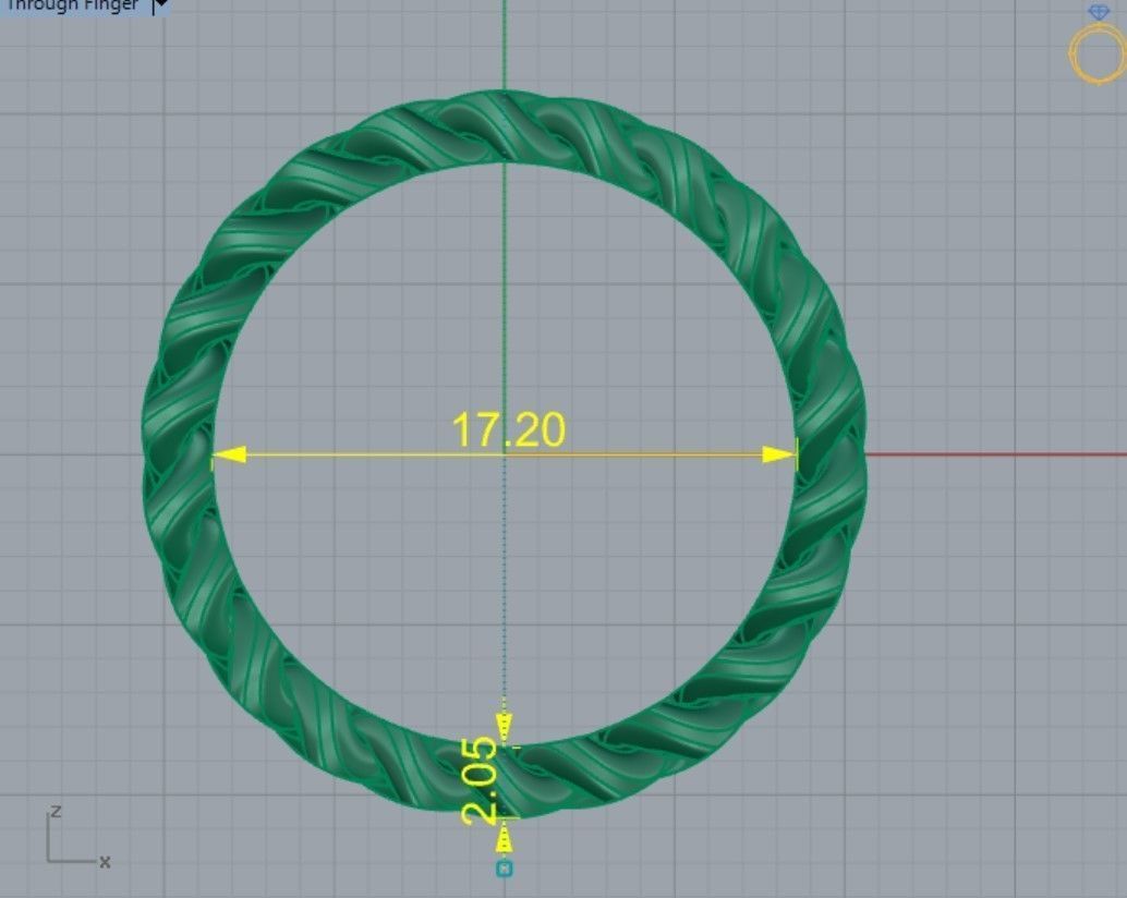 Cuban 4mm ring  3D print model_3