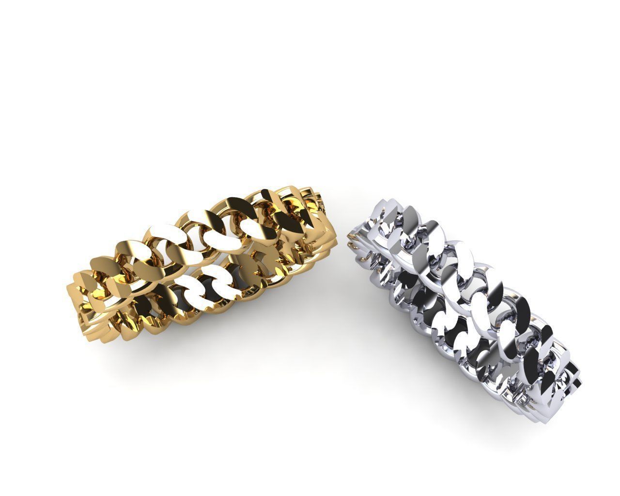 Cuban 4mm ring  3D print model_1