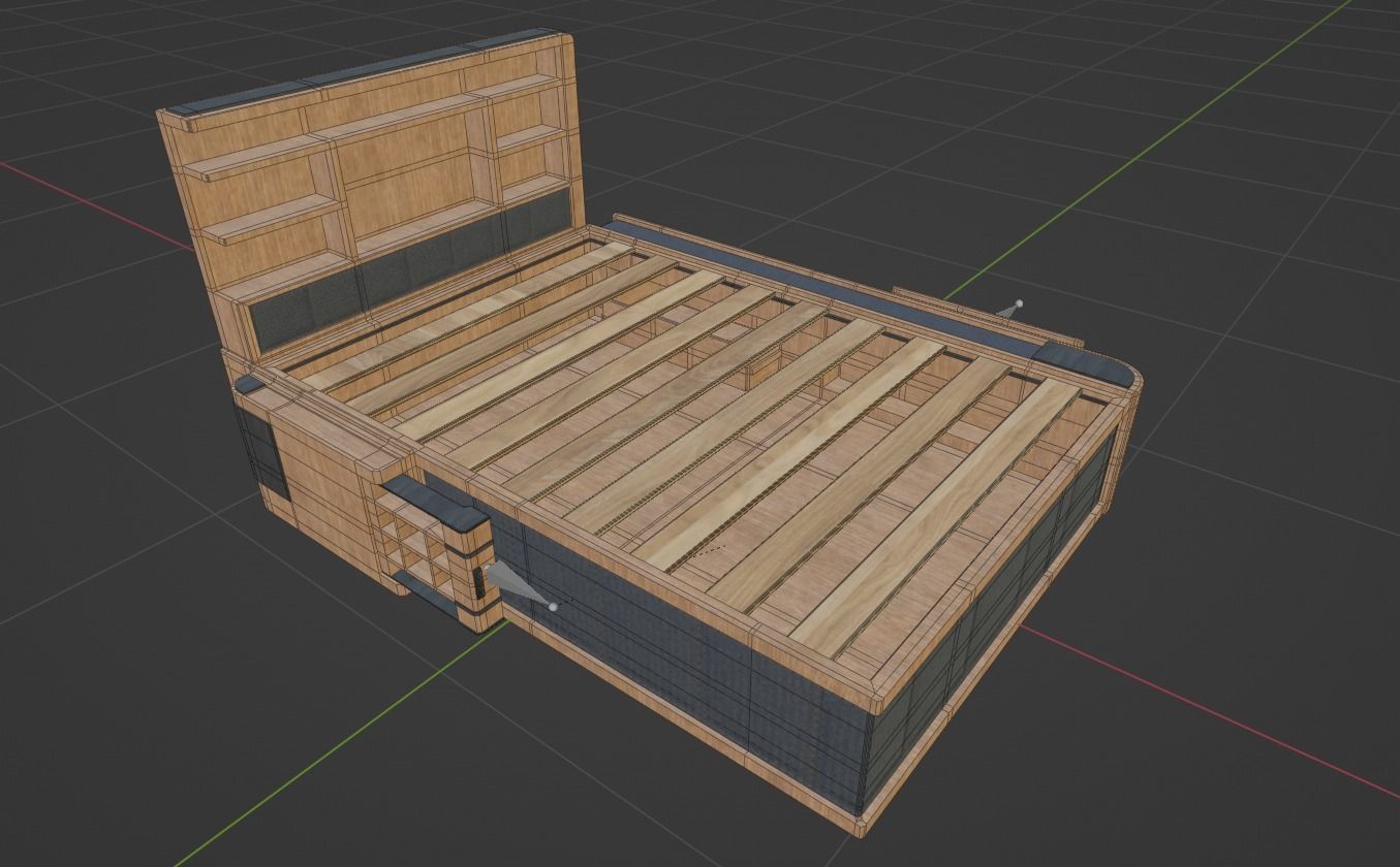 Unique Bed Rigged Game-ready Low-poly 3D model_7