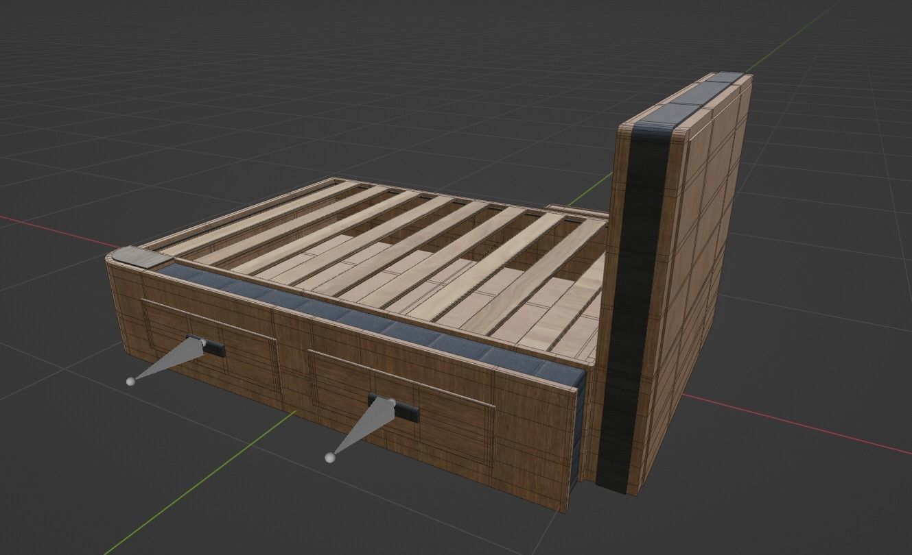 Unique Bed Rigged Game-ready Low-poly 3D model_9