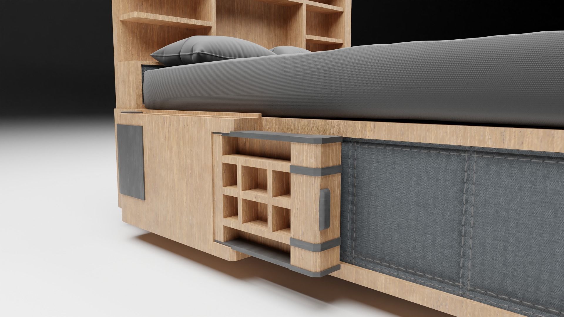 Unique Bed Rigged Game-ready Low-poly 3D model_4