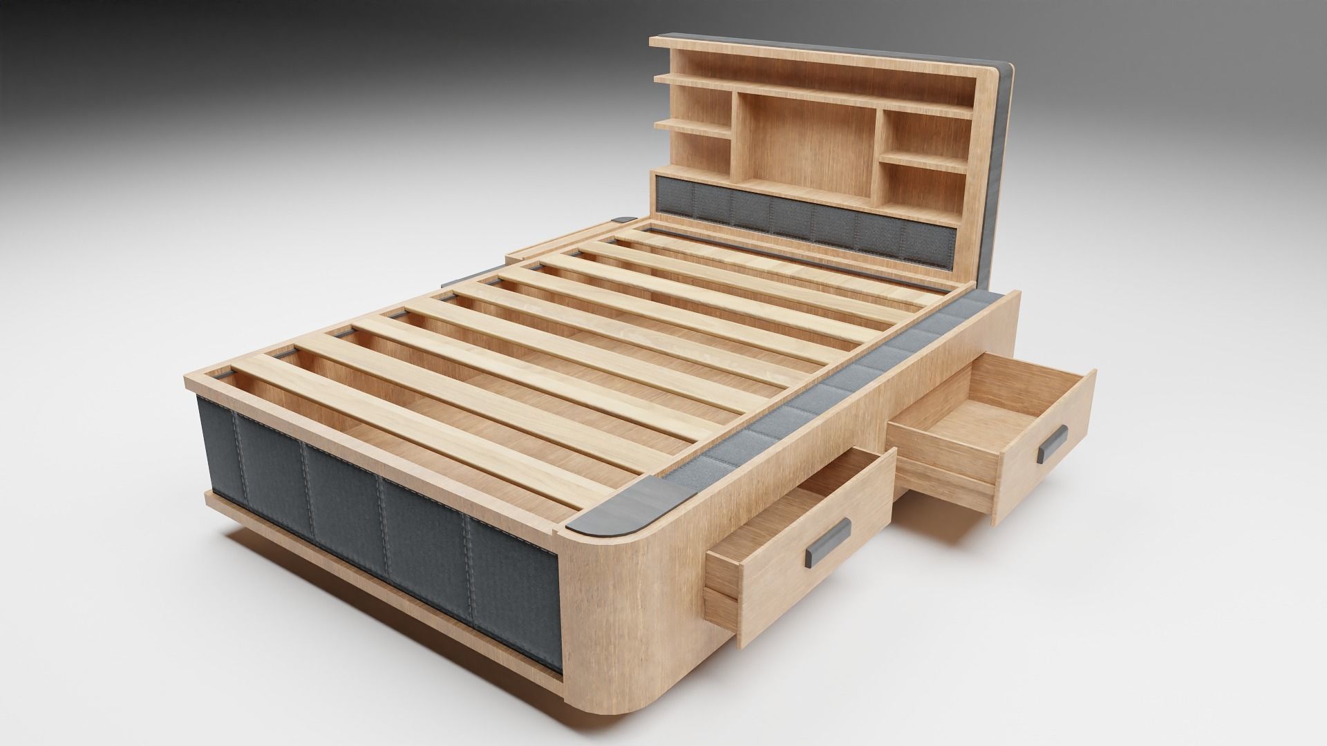 Unique Bed Rigged Game-ready Low-poly 3D model_2