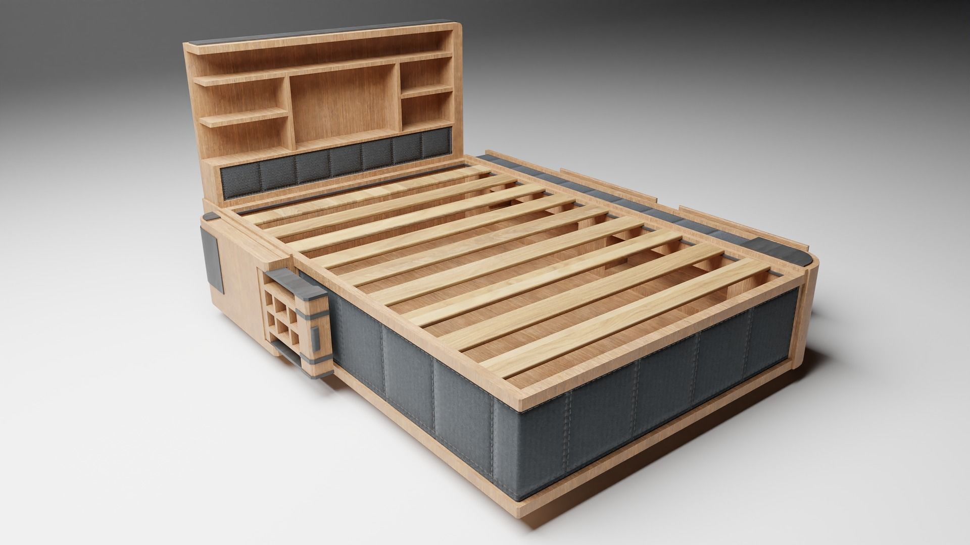 Unique Bed Rigged Game-ready Low-poly 3D model_1