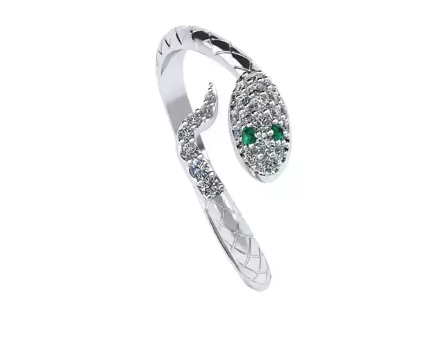 Snake ring diamond emerald