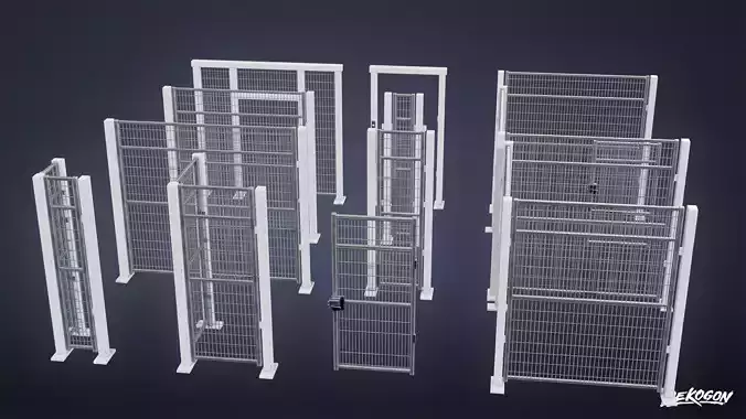 INDUSTRIAL - Fence Set 01 - LOW POLY