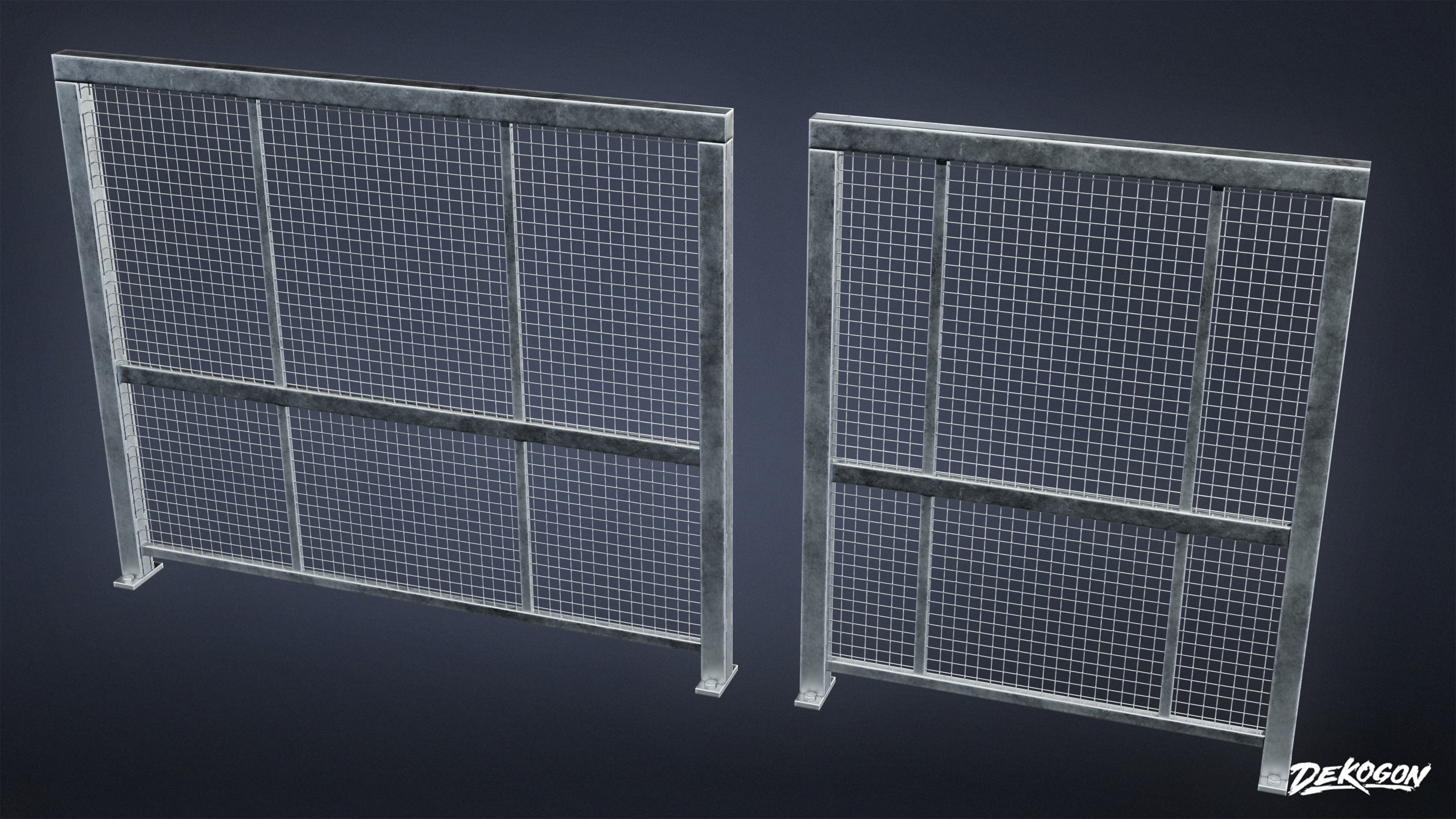 INDUSTRIAL - Fence Set 01 - LOW POLY Low-poly 3D model_15