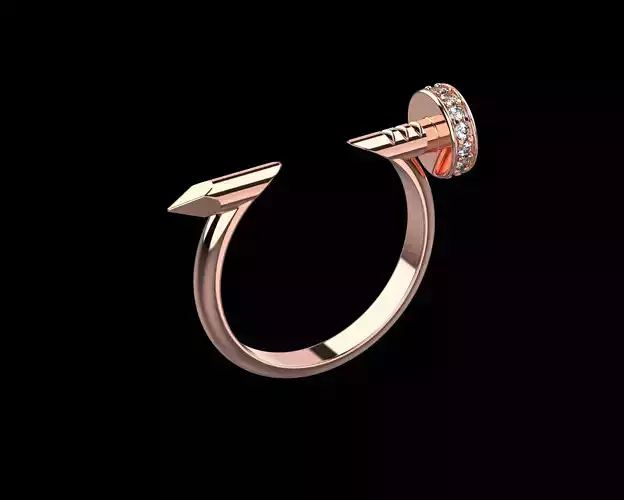 Nail Ring In The Finger with gems 18 Size N104