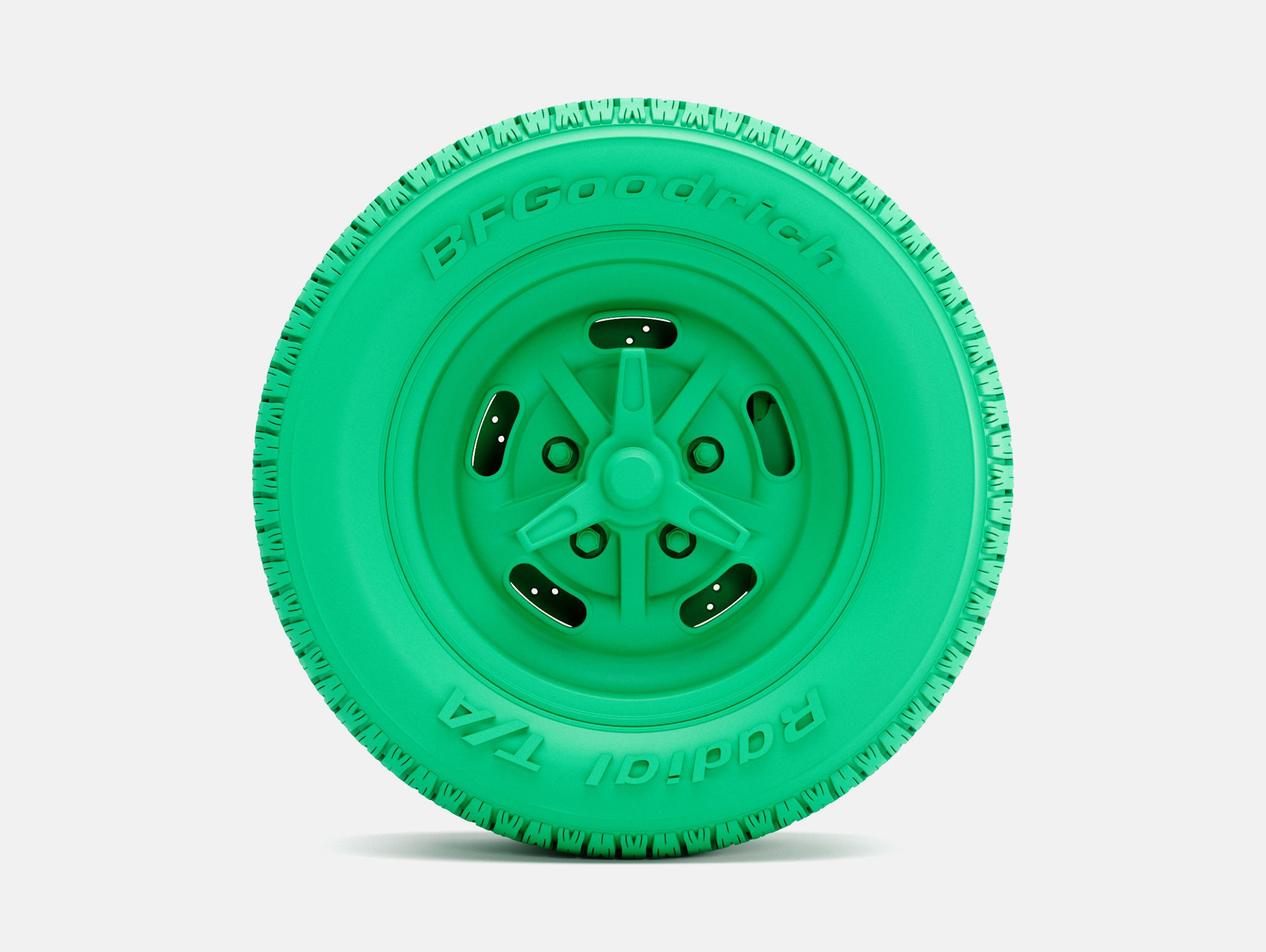 15x7 Kidney Bean Wheel BFGoodrich Radial Tire 3D print model_1
