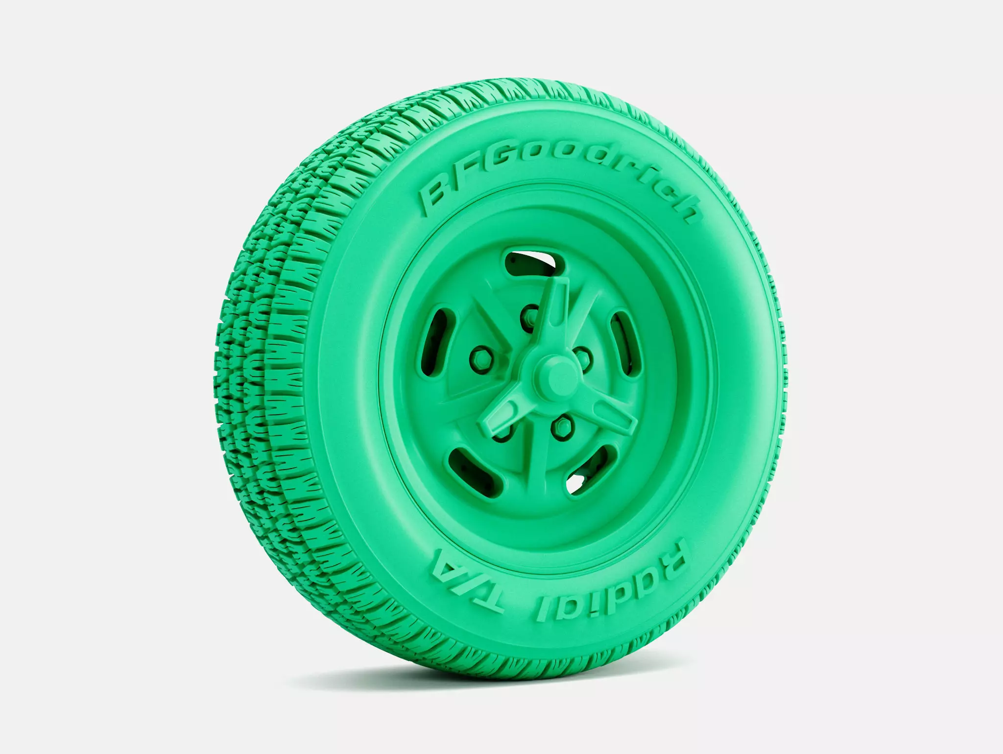 15x7 Kidney Bean Wheel BFGoodrich Radial Tire 3D print model_0