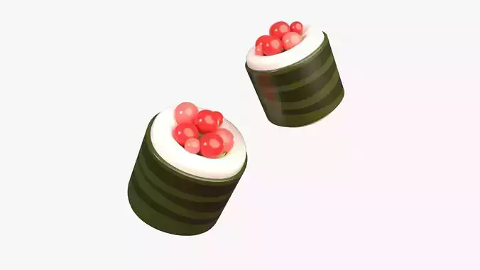 Caviar Sushi 3D Illustration