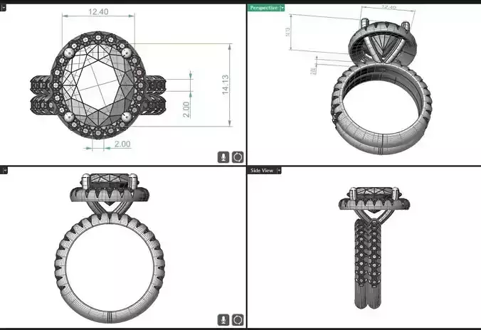 oval fashion ring 3D print model