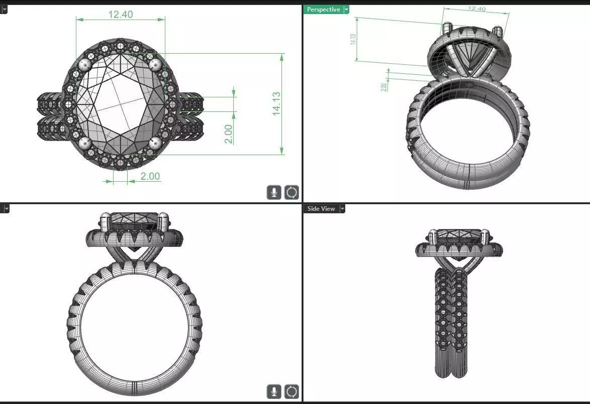 oval fashion ring 3D print model_0