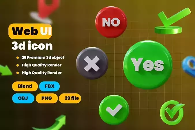 Web UI 3d Illustration Icon Pack 3D model