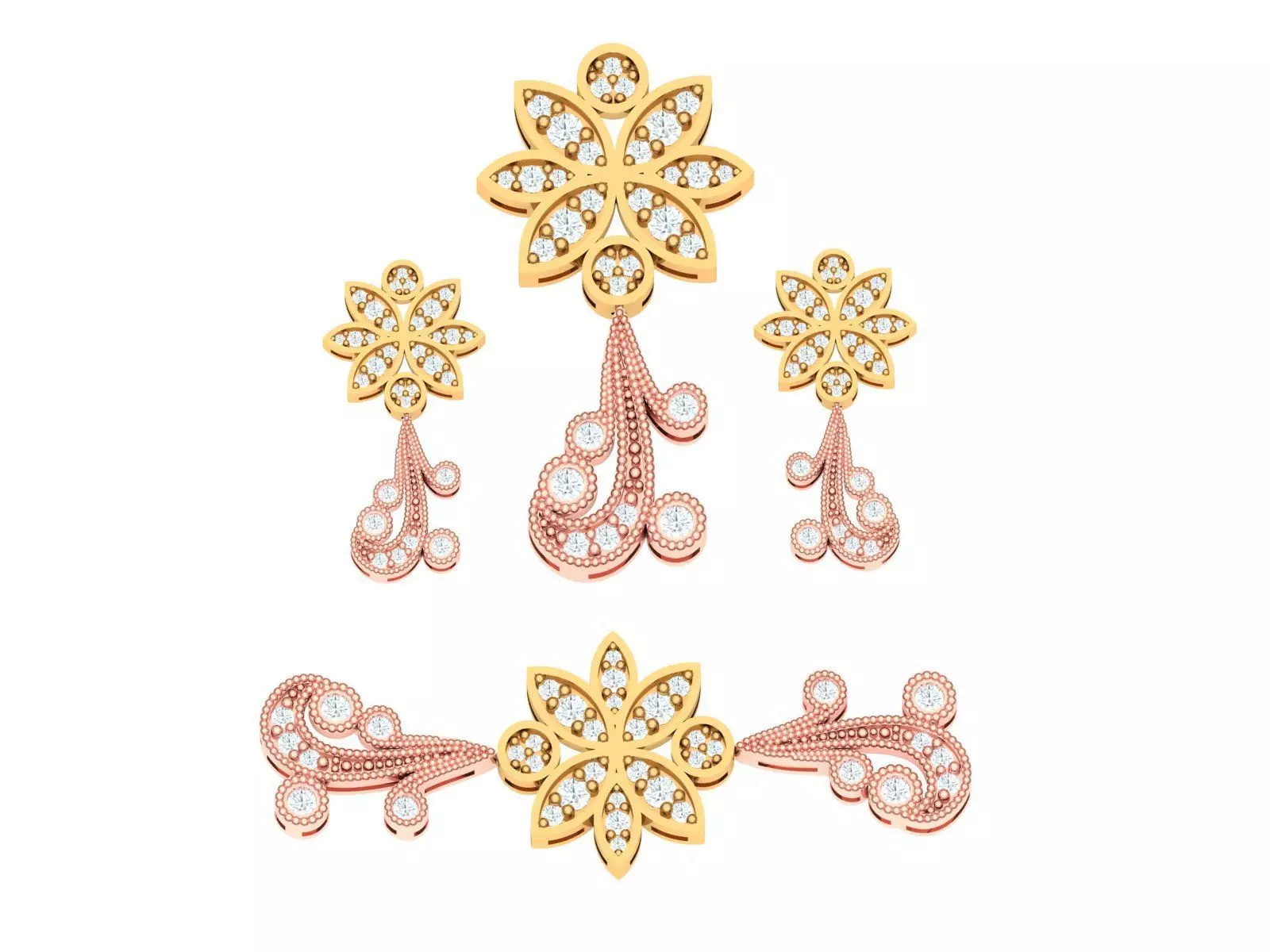 Womens gold halfset 3D print model_0