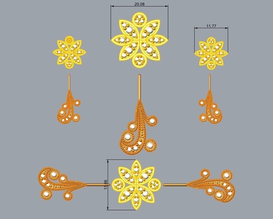 Womens gold halfset 3D print model_8