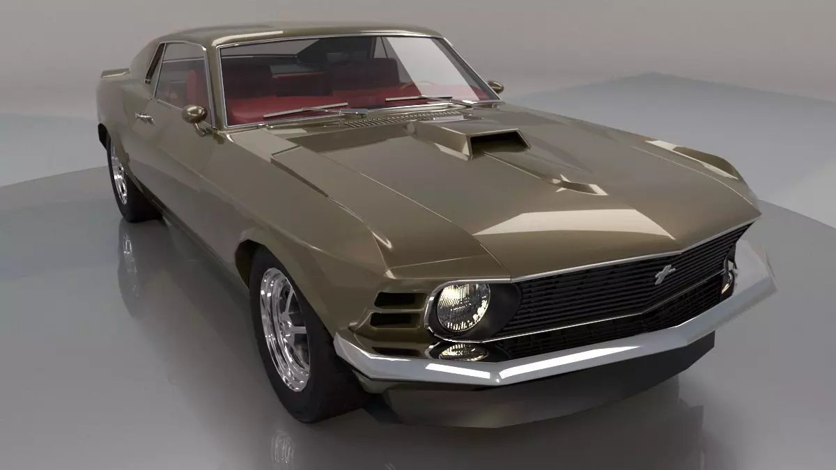 Mustang 1970 Low Poly 3D model_0