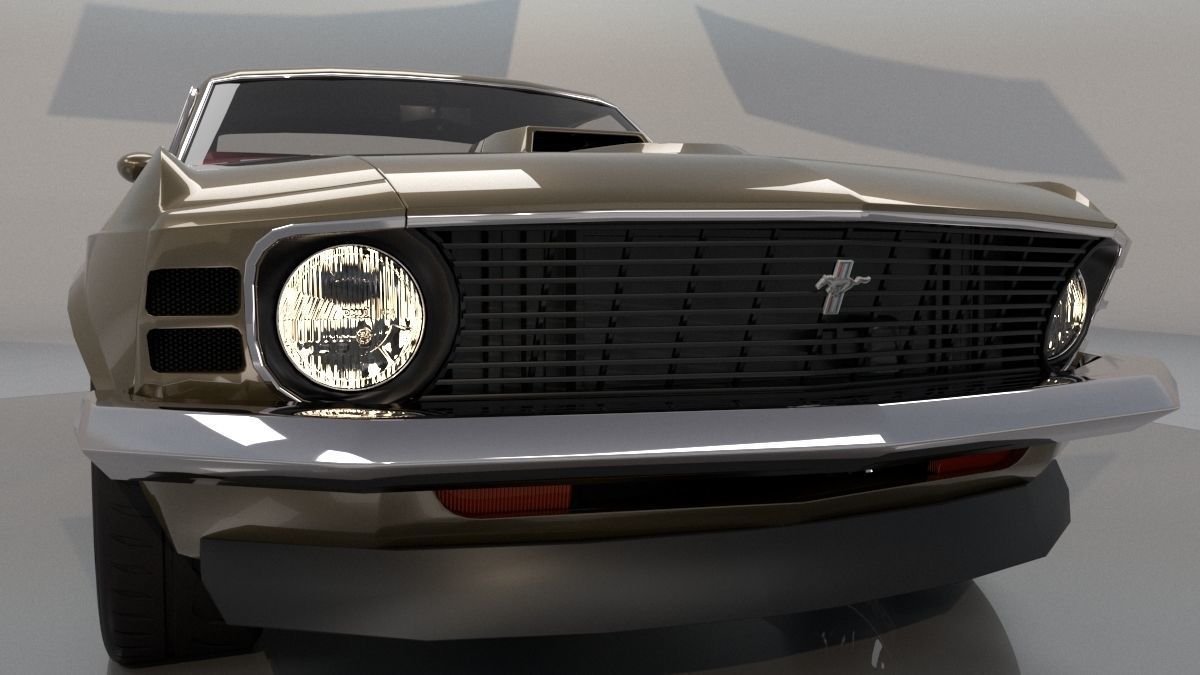 Mustang 1970 Low Poly 3D model_3
