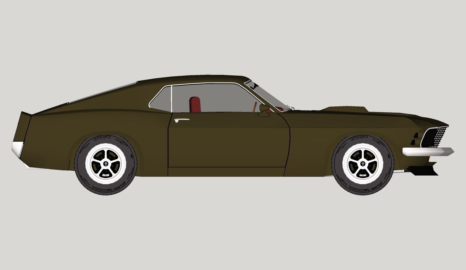 Mustang 1970 Low Poly 3D model_15