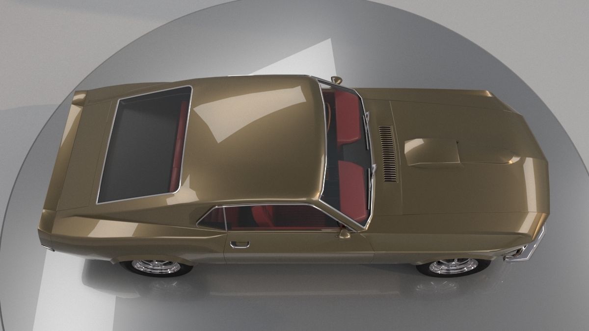 Mustang 1970 Low Poly 3D model_5