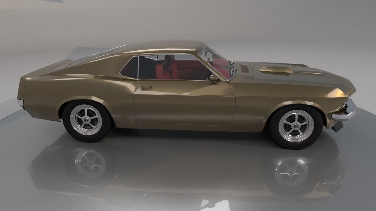 Mustang 1970 Low Poly 3D model_2