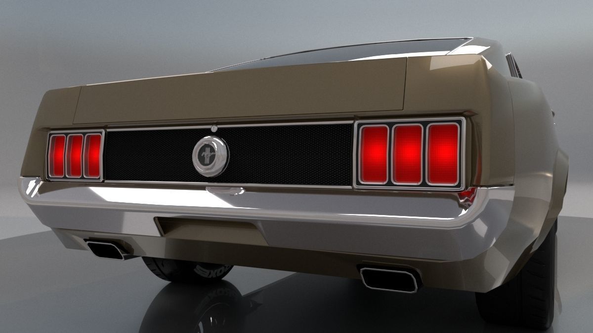 Mustang 1970 Low Poly 3D model_4