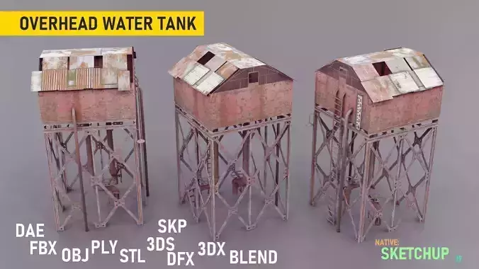 overhead water tank 3D model