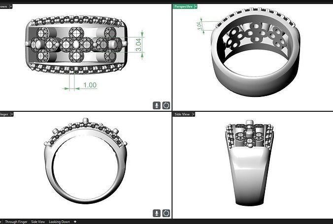Fashion ring 3D print model