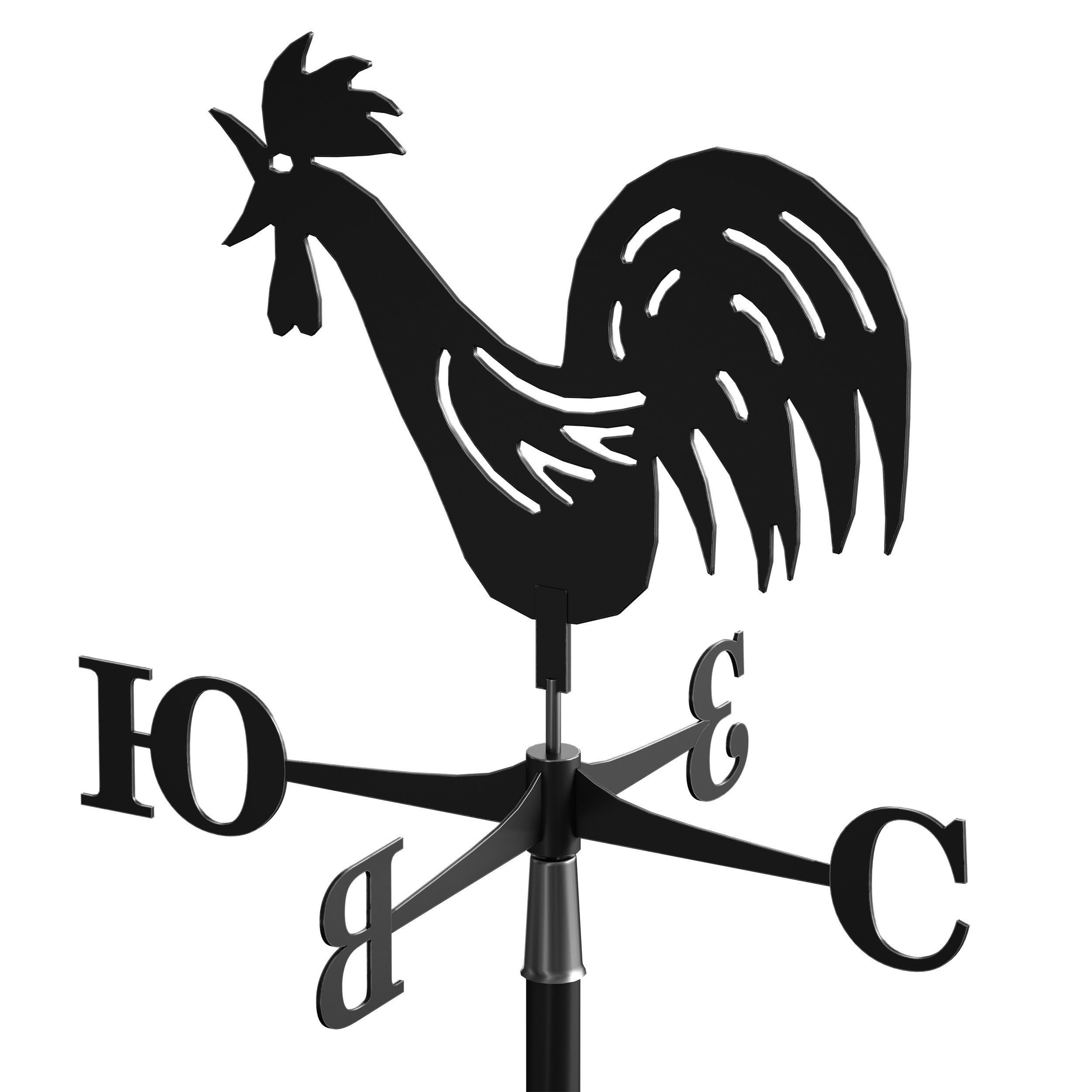 Weathervane Rooster 3D model_6