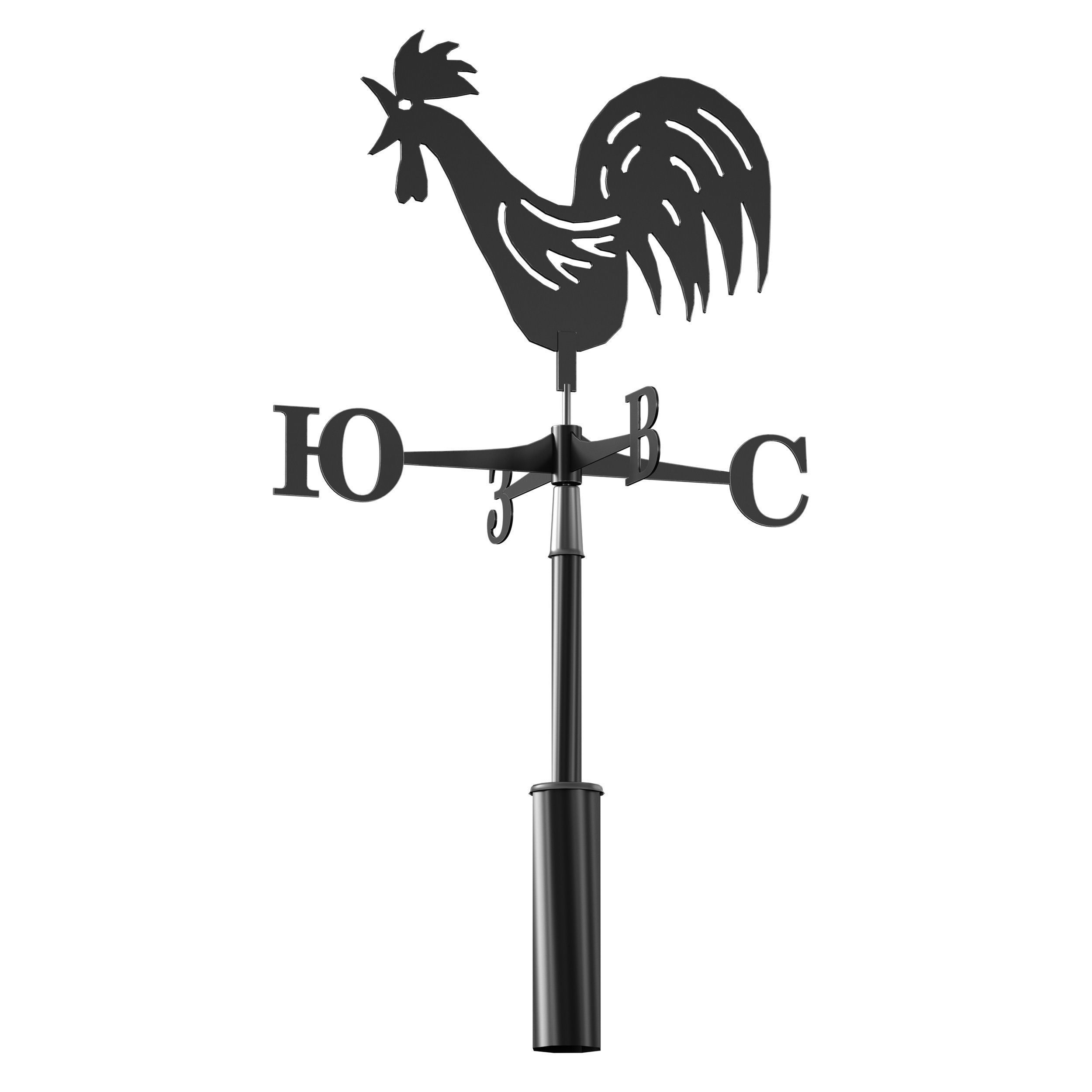 Weathervane Rooster 3D model_2