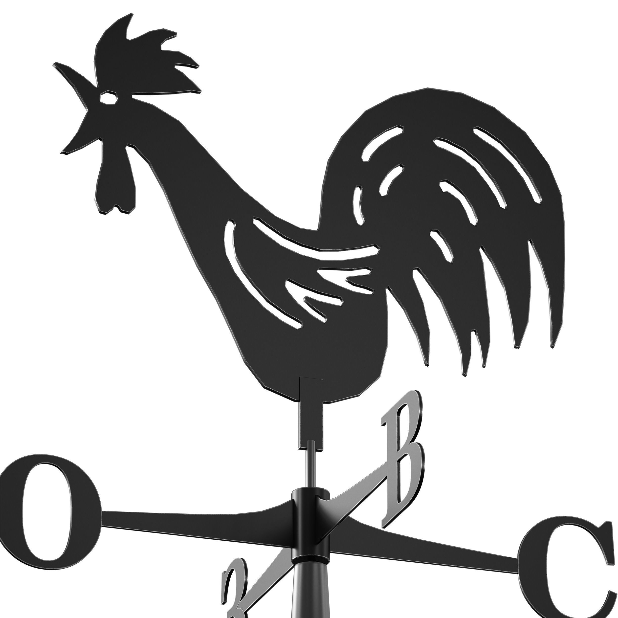 Weathervane Rooster 3D model_3
