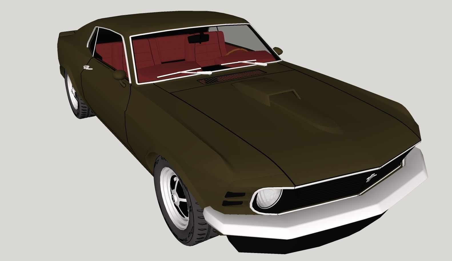 Mustang 1970 High Poly and Low Poly 3D model_39