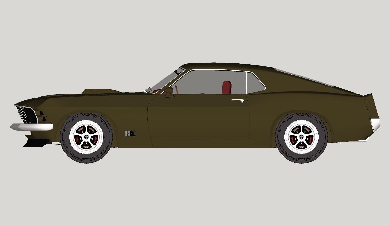 Mustang 1970 High Poly and Low Poly 3D model_27