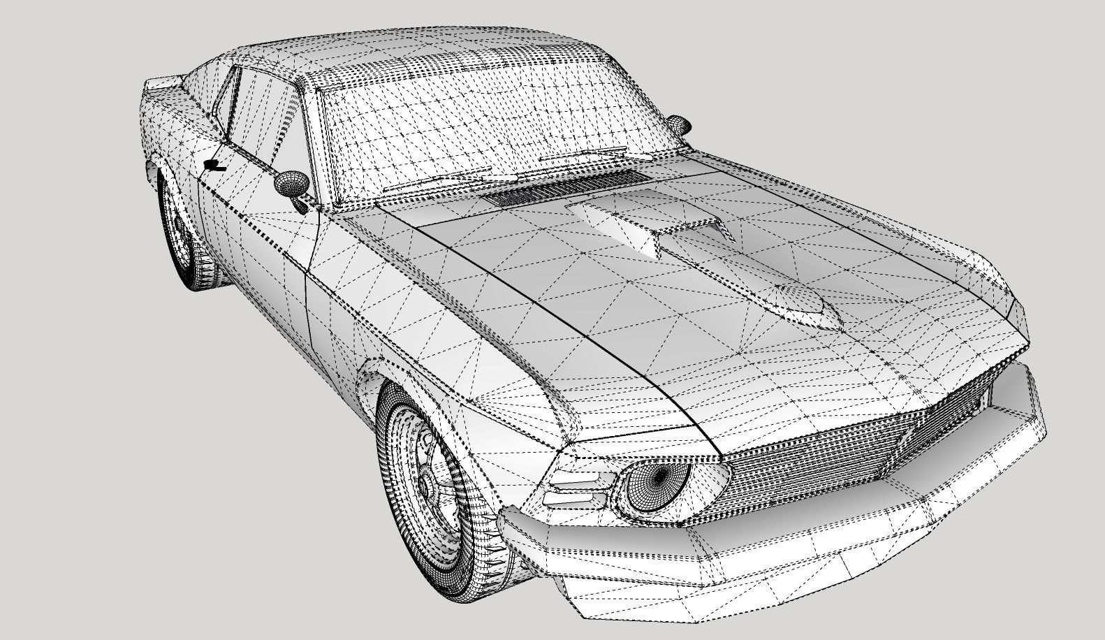 Mustang 1970 High Poly and Low Poly 3D model_41