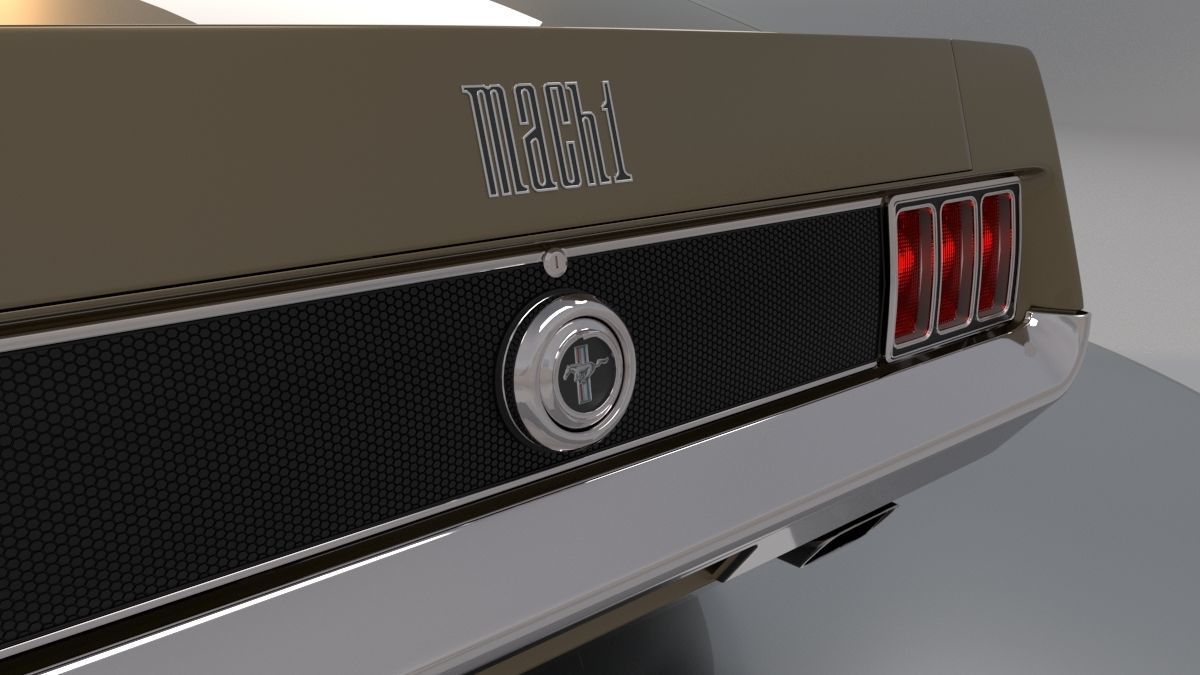 Mustang 1970 High Poly and Low Poly 3D model_10