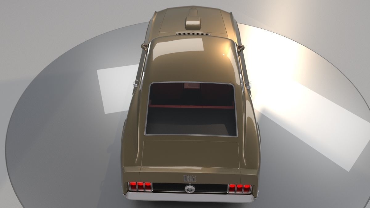 Mustang 1970 High Poly and Low Poly 3D model_14