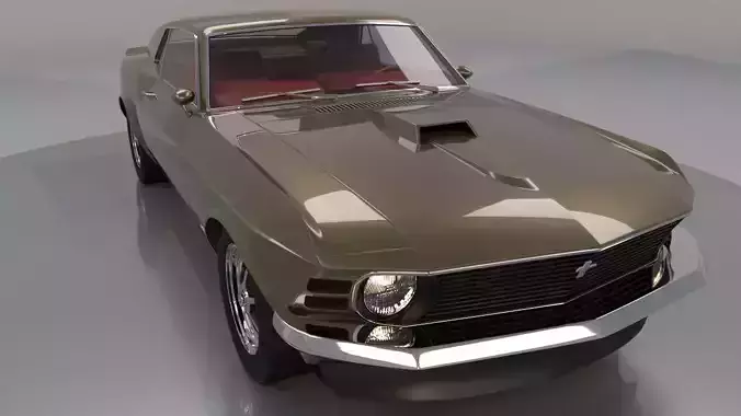 Mustang 1970 High Poly and Low Poly