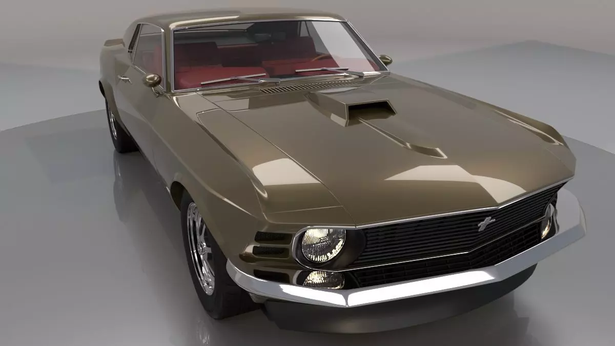 Mustang 1970 High Poly and Low Poly 3D model_0