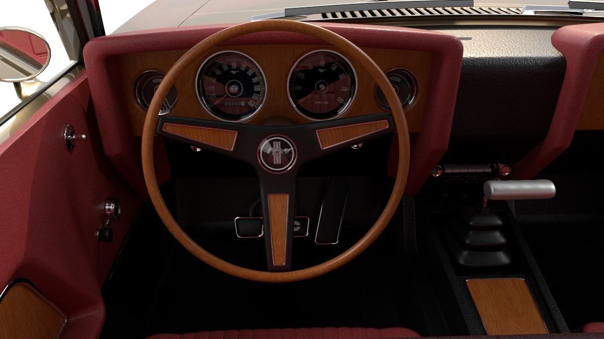 Mustang 1970 High Poly and Low Poly 3D model_16