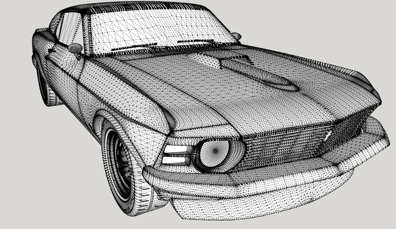 Mustang 1970 High Poly and Low Poly 3D model_24