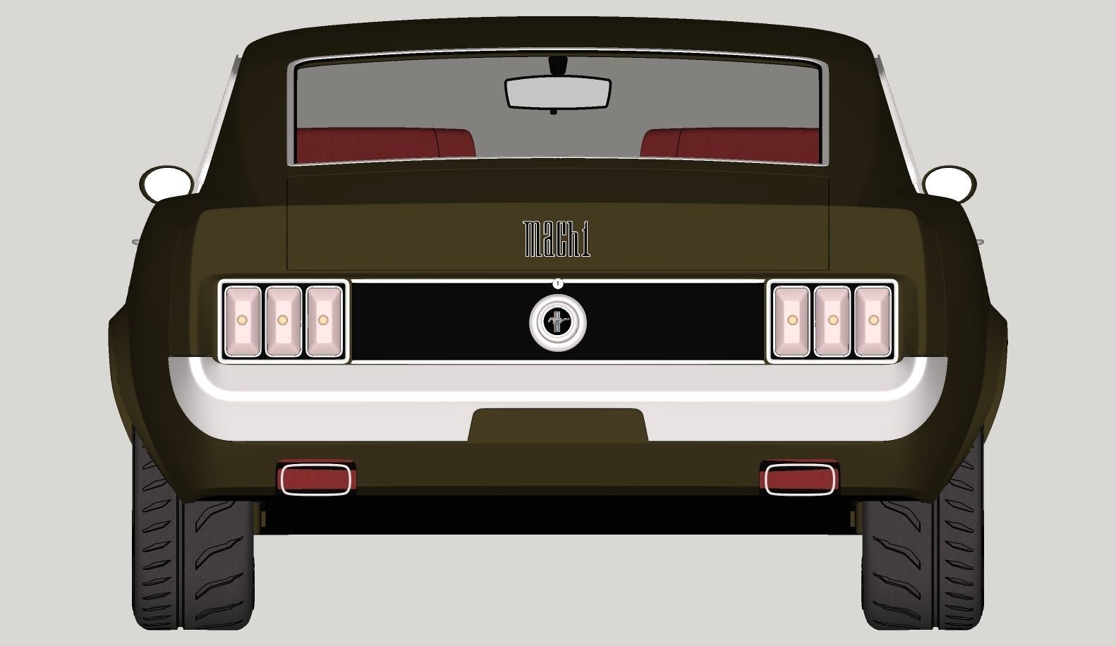 Mustang 1970 High Poly and Low Poly 3D model_26