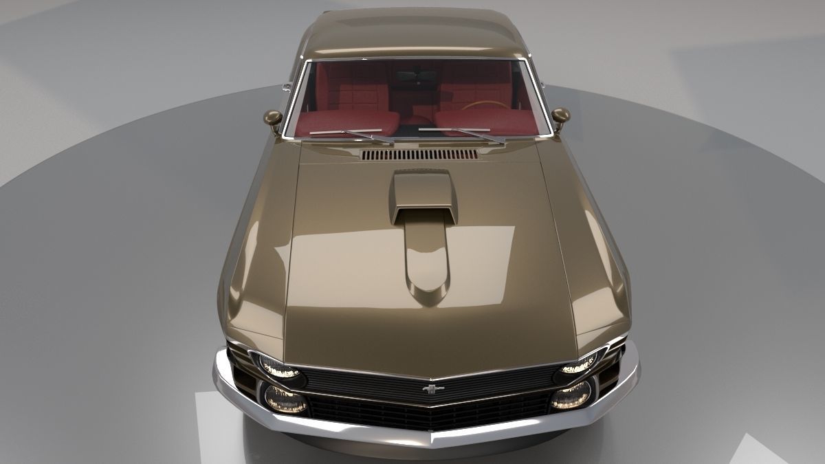 Mustang 1970 High Poly and Low Poly 3D model_13