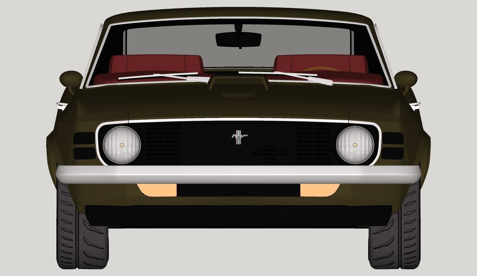 Mustang 1970 High Poly and Low Poly 3D model_25