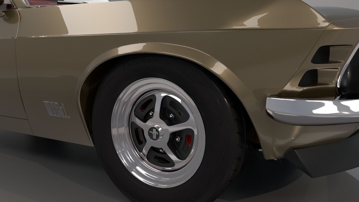 Mustang 1970 High Poly and Low Poly 3D model_8